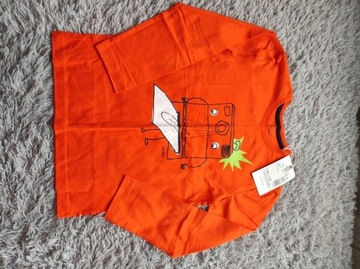 Bluzka nowa pomarańczowa z nadrukiem Endo r. 128