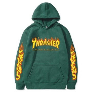 Bluza męska z kapturem nowa z napisem THRASHER 