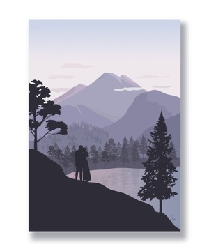 Plakat 50x70cm Autorska grafika "Mountains"
