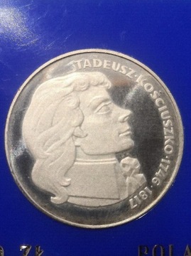 Moneta kolekcjonerska 100zl KOŚCIUSZKO 1976 AG925,