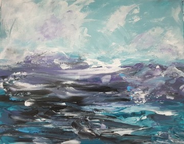 Obraz ręcznie malowany 24x30 "Morze" pejzaż