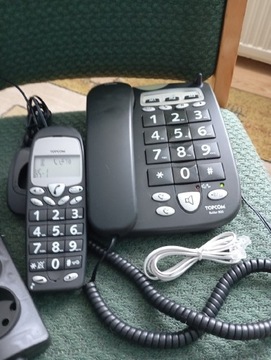 Telefon stacjonarny z dodatkowa słuchawką bezprzewodową