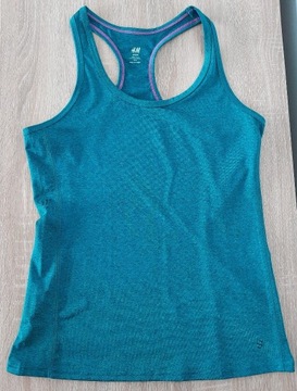 Top sportowy morski metaliczny H&M r. L