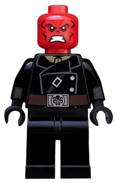 sh107 lego figurka Red Skull - Dark Brown Belt