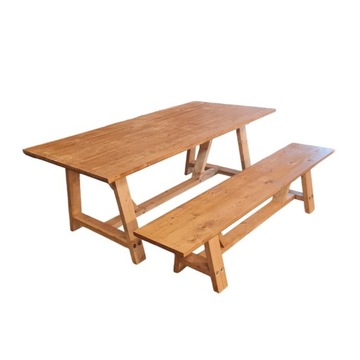Stół drewniany + 2 ławki