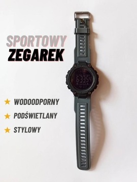 Zegarek Męski Sportowy Stylowy Czarny Szary