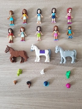 Figurki Lego Friends 10 szt., 3 konie, 3 zwierzątk