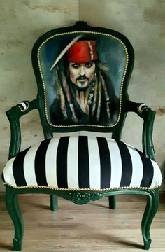 Recznie malowany fotel pirat