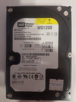 Dysk 3,5'' IDE ATA WDC WD1200BB-98GUA0 120 GB Retro