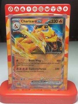 Karta Pokemon Charizard Ex - MEW 151, 006/165
