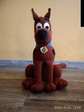 Scooby Doo zrobiony na szydelku 49 cm