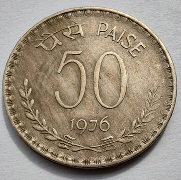 INDIE 50 Paise 1976 ŁADNA