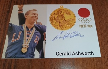 Gerald Ashworth, autograf, medalista olimpijski