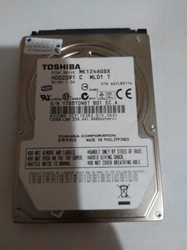 TOSHIBA 120GB 5.4K 8MB SATA II 2.5'' MK1246GSX