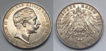 Prusy 3 Marki 1910 "Wilhelm II" 