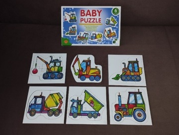 Baby puzzle Maszyny budowlane 6 wzorów 