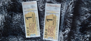 Bilety KM Gdańsk 4.80 skasowane zestaw 