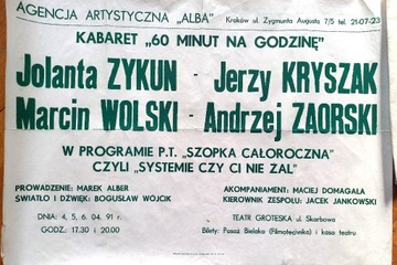 afisz Kabaret 60 minut na godzinę 1991