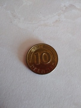 Moneta Niemcy 10 pfennig 1991