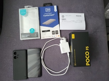 Poco F5 12/256GB Black jak nowy, GW, etui, zestaw