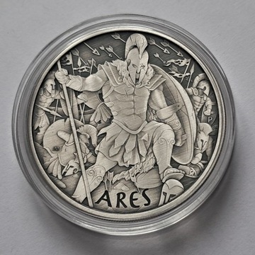 Srebrna Moneta Gods of Olympus ARES Antiqued 1 oz