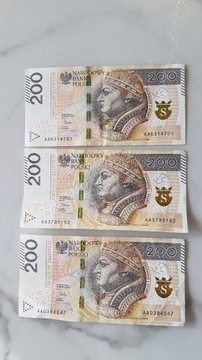 Banknot 200 zł, seria AA