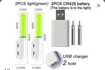Elektroniczny świetlik wędkarski-2szt-cały komplet