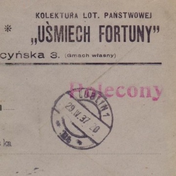 M. MORAJNE - koperta firmowa - Lublin 1937 rok