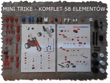 MOTOR + Cyklista Klocki Mini Trike Fischertechnik