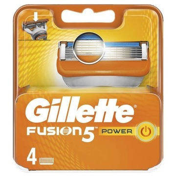 GILLETTE FUSION5 POWER WKŁADY DO GOLENIA 4szt UK