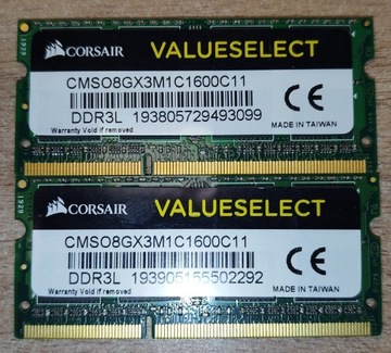 Kość SODIMM Corsair DDR3L 8GB 1600MHz