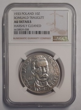 10 złotych 1933 Traugutt NGC AU DETAILS