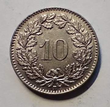 10 Rappen 1957 Szwajcaria