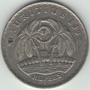 Mauritius 5 rupii 1992   31 mm   nr 3