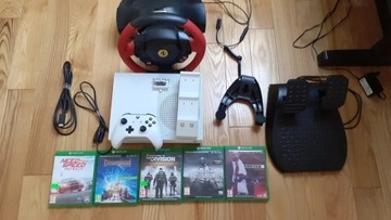 Xbox One s + thrustmaster f458+ gry stan idealny