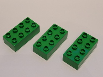 Lego Duplo 3011 Klocek Budowlany 2x4ciemny zielony