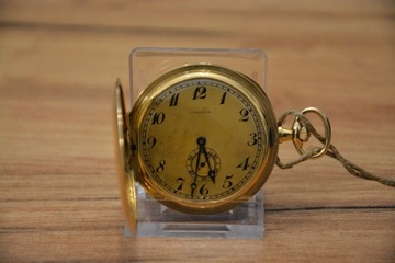 Longines, złoty dwudeklowy zegarek kieszonkowy