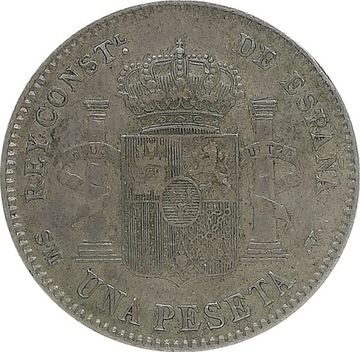 Hiszpania 1 peseta 1900, Ag KM#706
