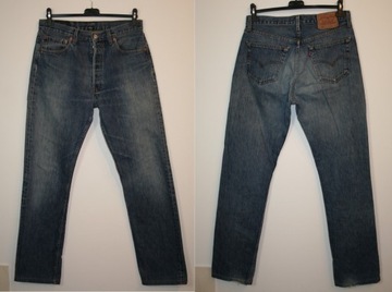 Levis 501  Ciemnoniebieski męski jeans w33 l36