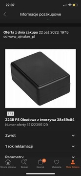 Z23B obudowa z tworżywa 38x59x84