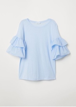 t-shirt bluzka falbany lato wiosna H&M 