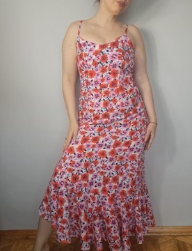 Maxi sukienka Flowers na cienkich ramiączkach, rozmiar S
