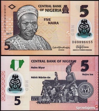 Nigeria 5 Naira Polimer UNC 2016