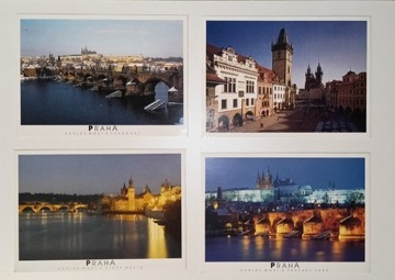 4 pocztówki motyw: Praha