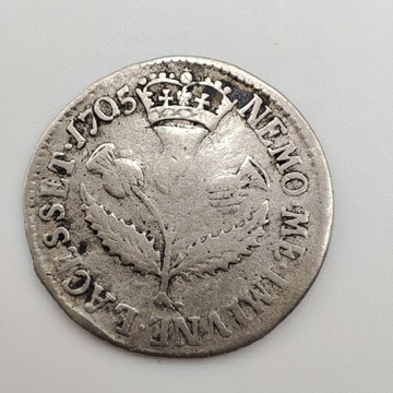 Moneta srebrna 5 szylingów 1705 Anglia k.Anna 