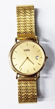 Roamer ultra cienki męski zegarek ETA Gold 955412