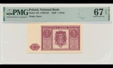 1 złoty 1946 PMG 67 EPQ 