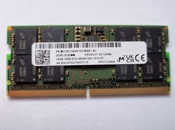 Pamięć do laptopa SO-DIMM DDR5 4800 CL40 16G