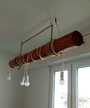 Żyrandol / lampa wisząca / drewniana belka