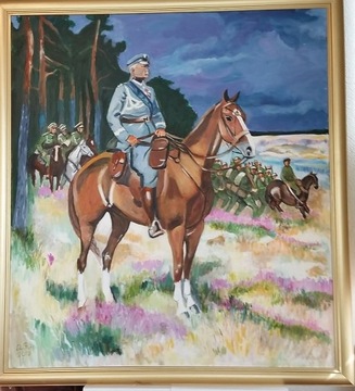 Obraz olejny "Piłsudski na kasztance "